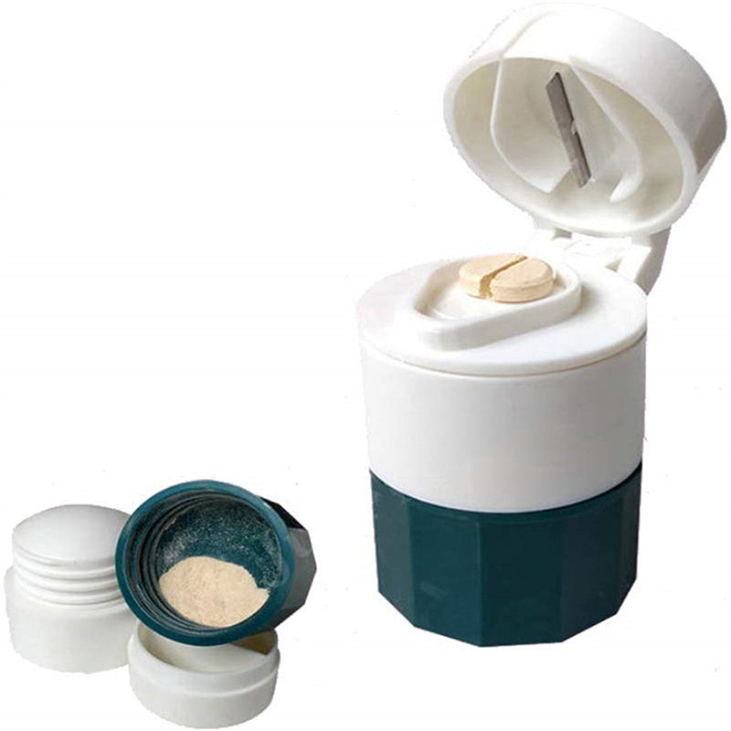 Portable Pill Case Medicine Box With Cutter And Storage Container Grinder For Pills And Powder Spli 1