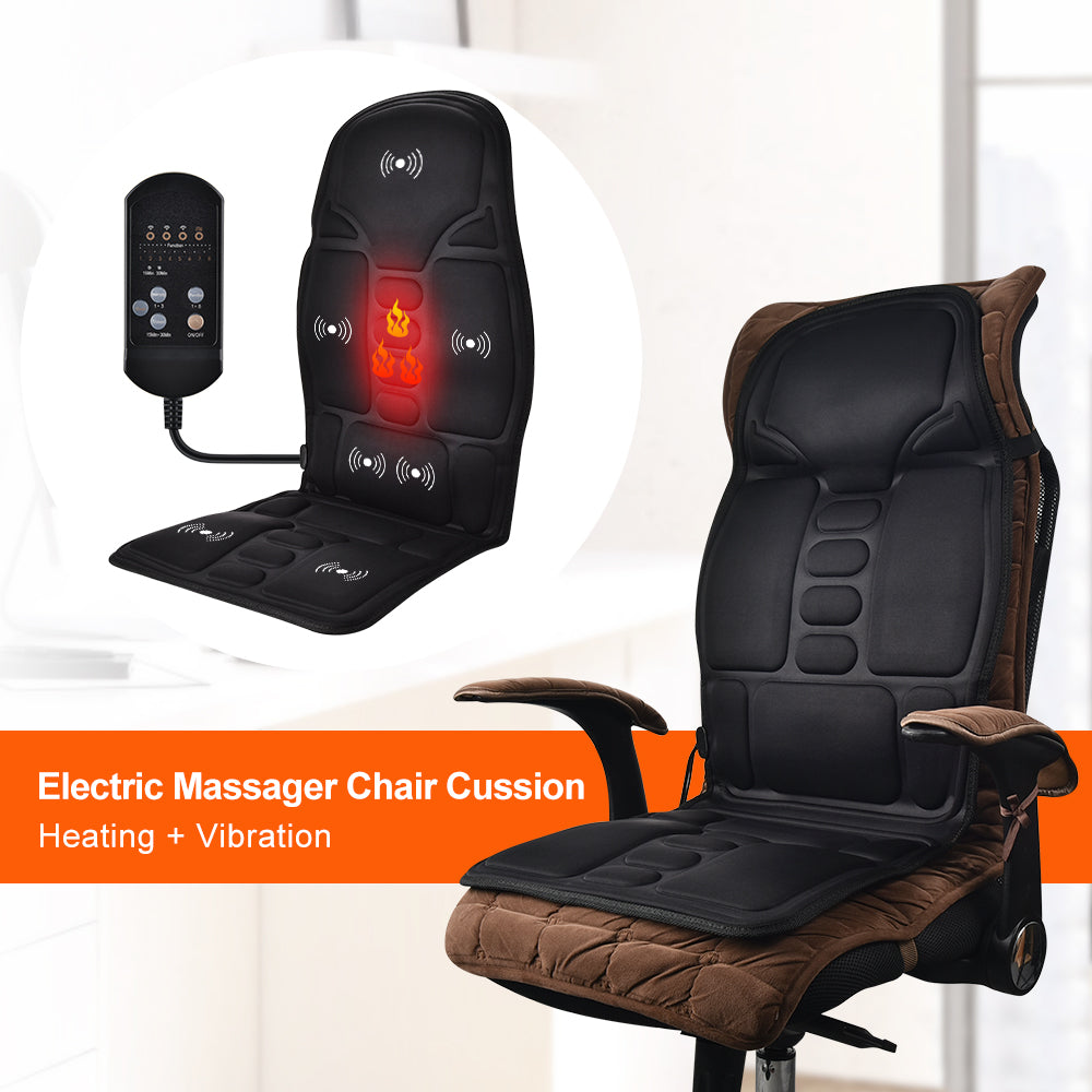 Infrared Therapy Heated Massage Chair Mat Pad Electric Vibrator FullBody Cushion For Neck Back Wais 1