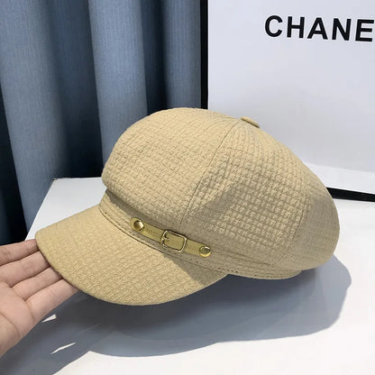 Winter Berets Female Retro Fashion Designer, Octagonal Newsboy Hat, Bonnets Hats for Women