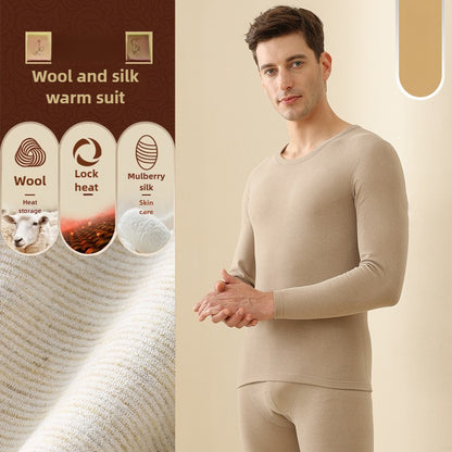 Mens Winter Underwear Warm Fleece Lined T Shirt Thick Crew Neck Solid Basic Thermal Underwear Cloth