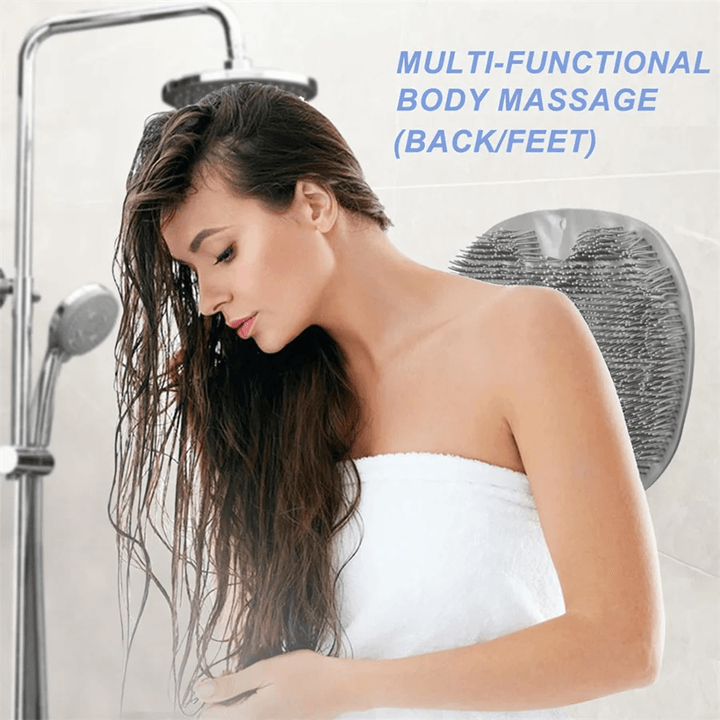 Shower Foot Scrubber And Back Washer Mat With Suction Cups 1