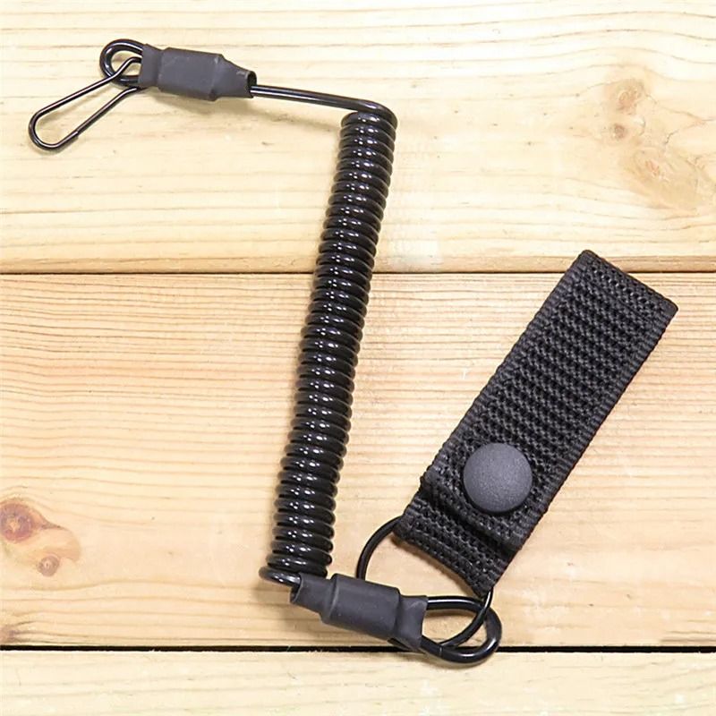 Elastic Tactical Lanyard Rope Anti Lost Spring Safety Strap 2
