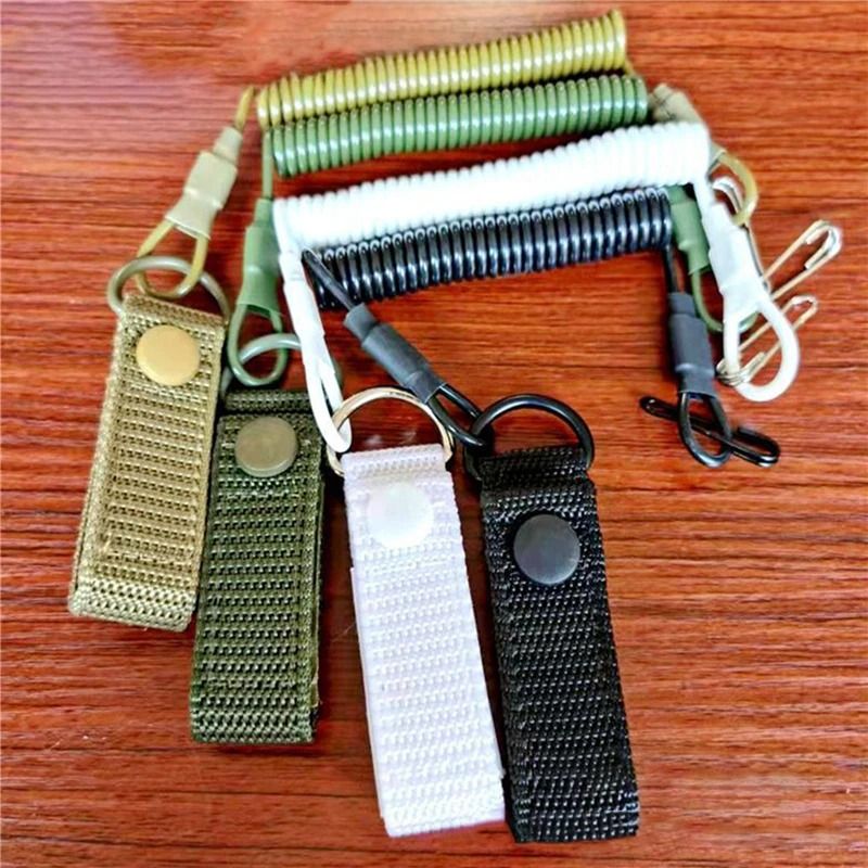 Elastic Tactical Lanyard Rope Anti Lost Spring Safety Strap 3