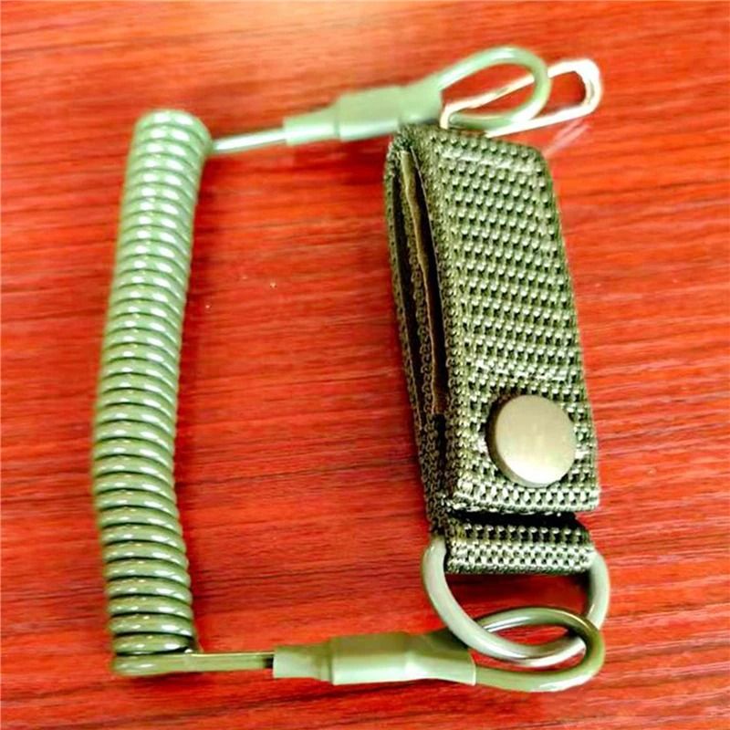 Elastic Tactical Lanyard Rope Anti Lost Spring Safety Strap 4