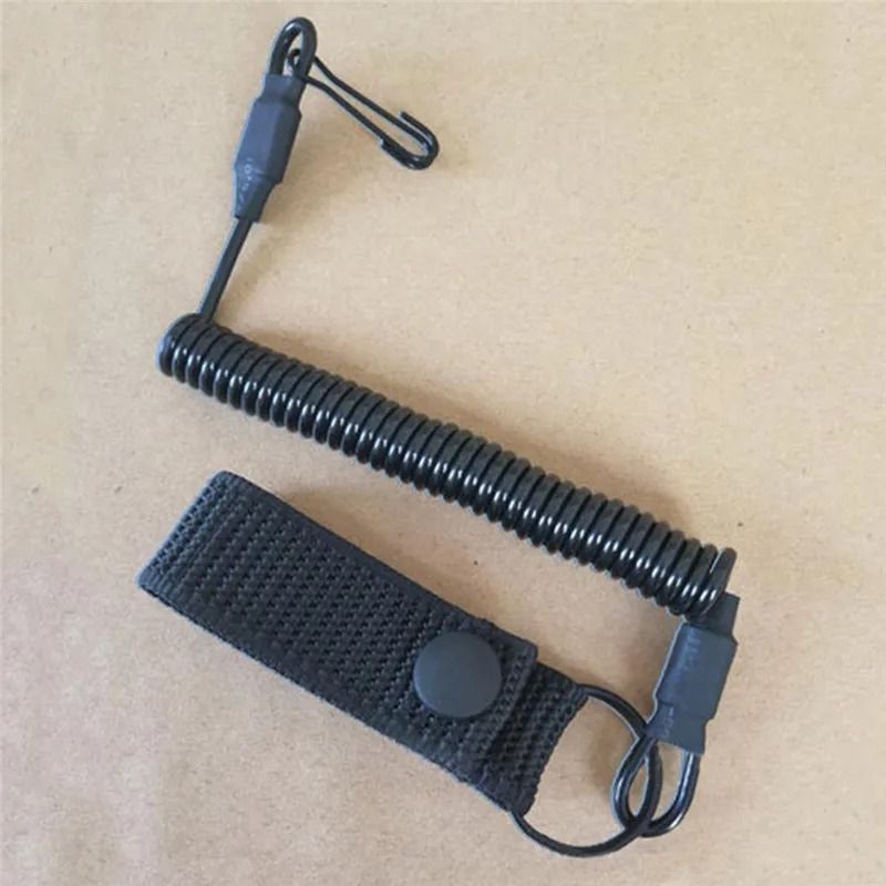Elastic Tactical Lanyard Rope Anti Lost Spring Safety Strap 5