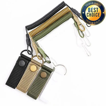 Tactical Anti Lost Elastic Lanyard Rope Spring Safety Strap 2
