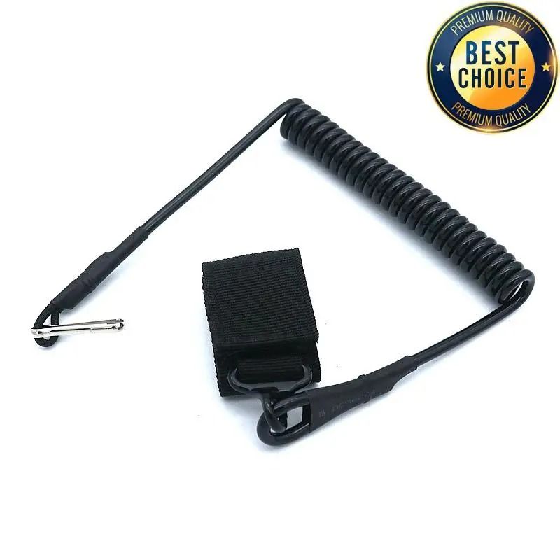 Tactical Anti Lost Elastic Lanyard Rope Spring Safety Strap 3