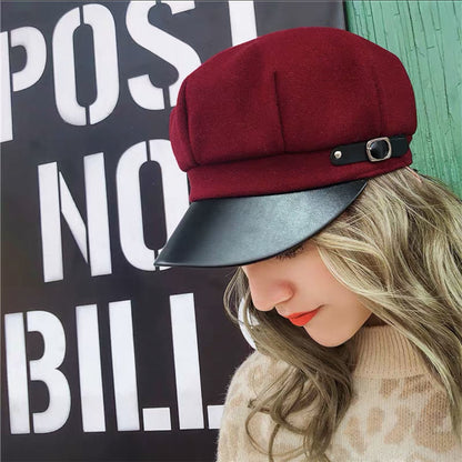 Versatile Korean Beret Hat Womens Retro Fashionable Octagonal Classic Style Cap Classic Beret Hat C 4