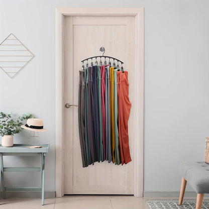 Curved Shape Metal Yoga Pants Hanger, Clothespins, Holds Leggings, Closet Organizer Pants Hanger