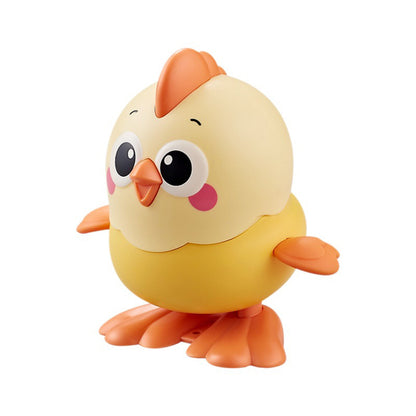 Wind-Up Toy Chicken for Babies, New Cartoon Jumping Little Yellow Chicken, Fun Realistic Small Animal That Can Run