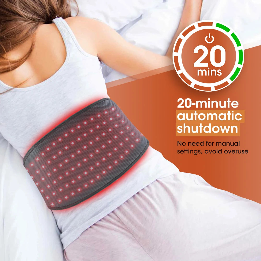 Rechargeable Lumbar Massager Portable LED Red Light Waist Device Near Infrared Belt For Back Relief 4
