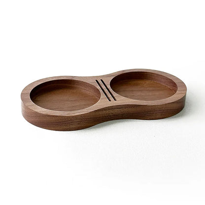 Walnut Wood Coffee Tamper Mat Station Stand Storage Pad For Coffee Tools And Filter Screen Holder 5