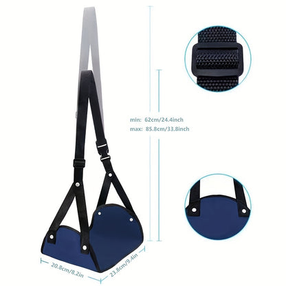 Portable Hammock Leg Rest Airplane Footrest With Adjustable Strap Perfect Travel Accessories 2