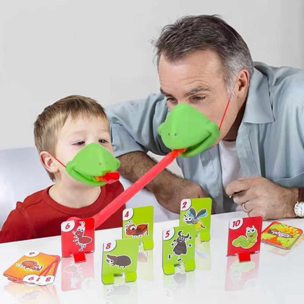 Frog & Lizard Mask Tongue Flick Card Game – Party Toy for Children
