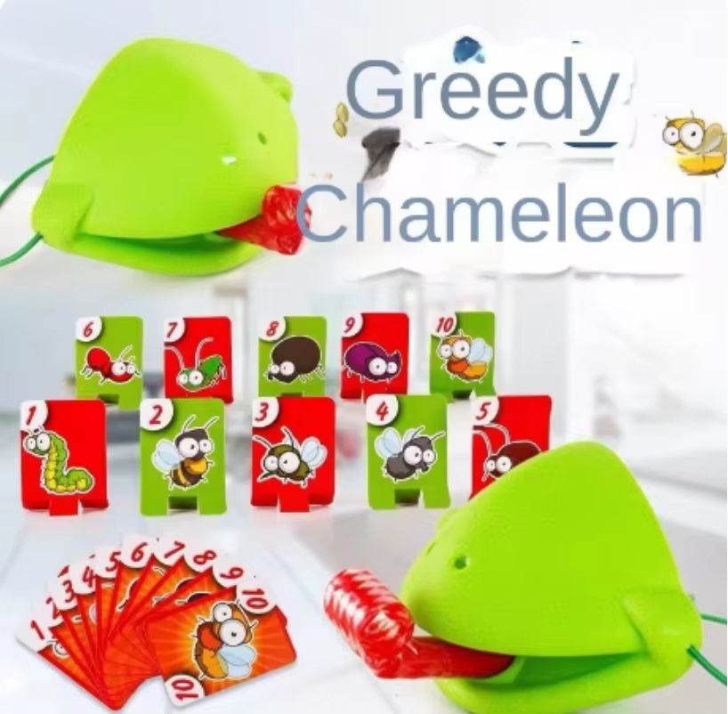 Frog  Lizard Mask Tongue Flick Card Game  Party Toy For Children 1