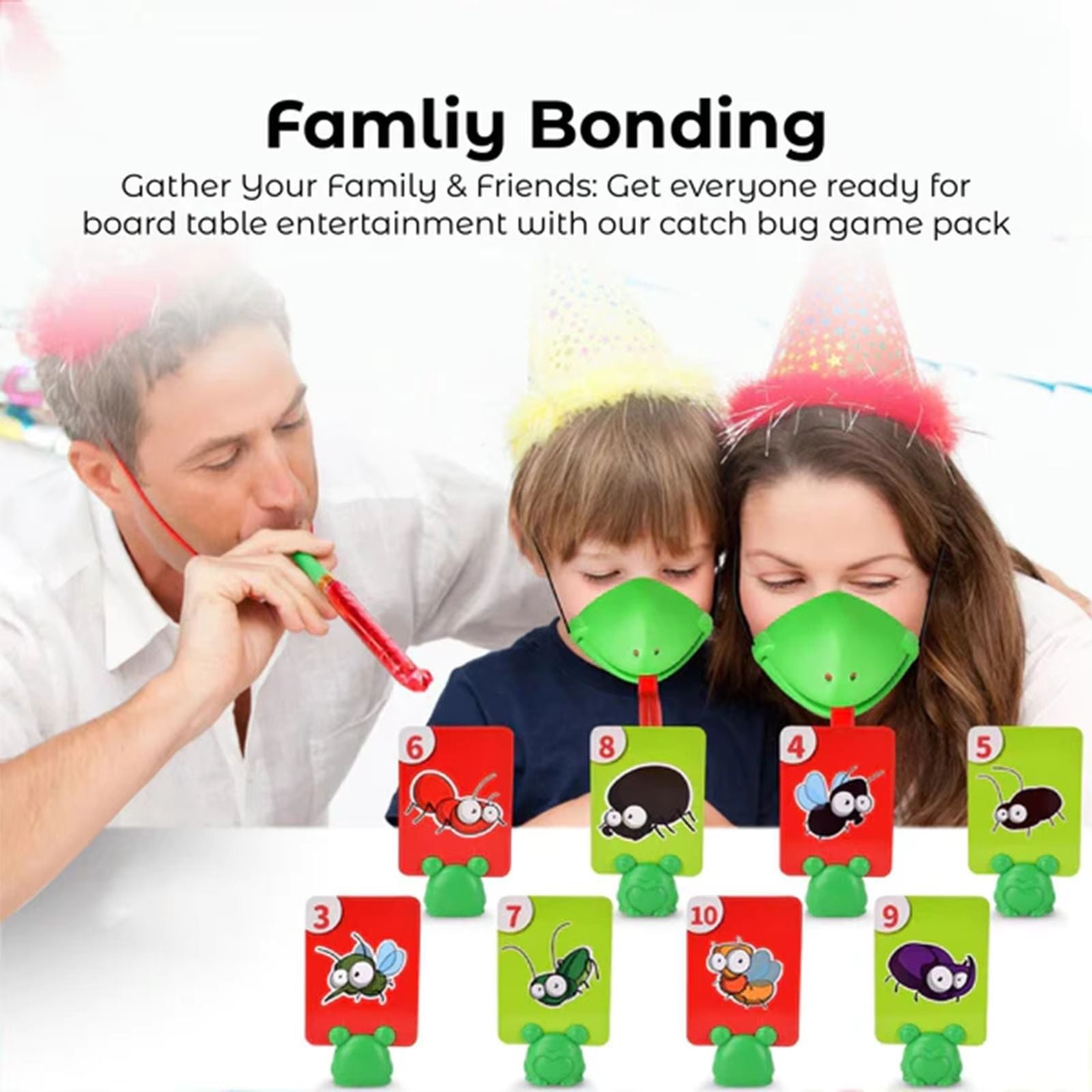 Frog  Lizard Mask Tongue Flick Card Game  Party Toy For Children 2