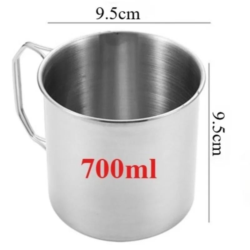 Stainless Steel Camping Cup Portable Outdoor Water Mug With Handle 9