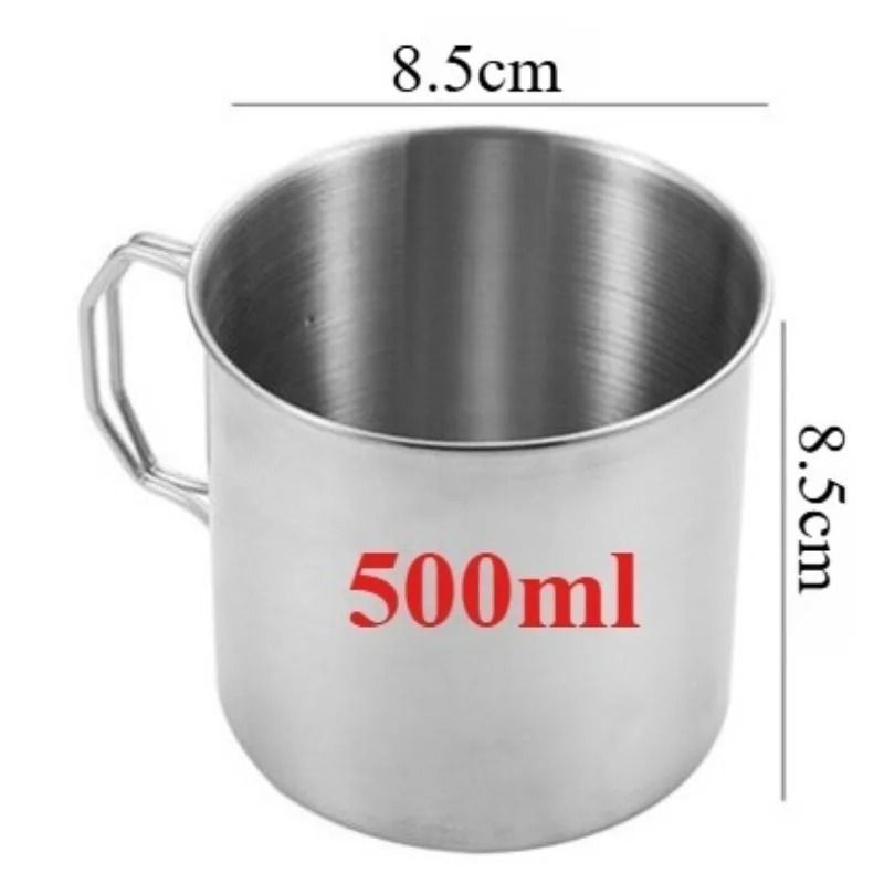 Stainless Steel Camping Cup Portable Outdoor Water Mug With Handle 8