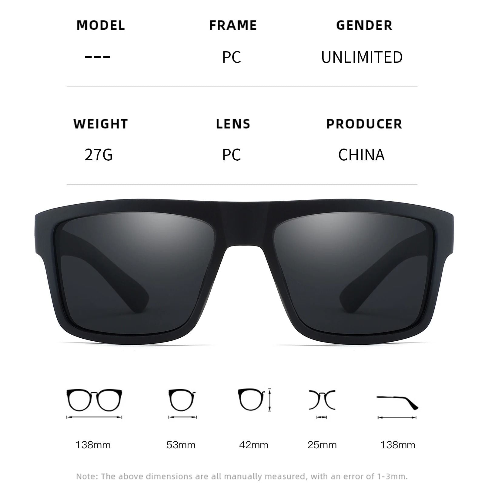 Classic Polarized Square Sunglasses For Men And Women 1