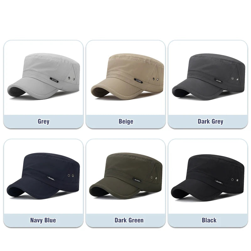 Mens And Womens Military Academy Flat Cap Fashionable Sun Hat Outdoor Sport Caps With Venting Holes 10