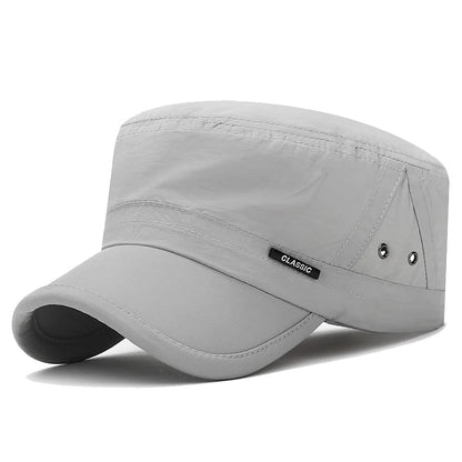 Mens and Womens Military Academy Flat Cap, Fashionable Sun Hat, Outdoor Sport Caps with Venting Holes