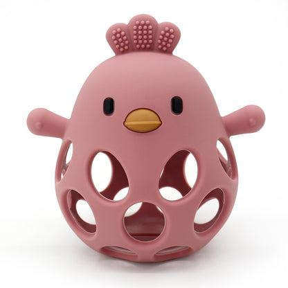 Hollow Out Baby Silicone Teether Toys Cartoon Chick Shape Baby Care Chewing Training 11