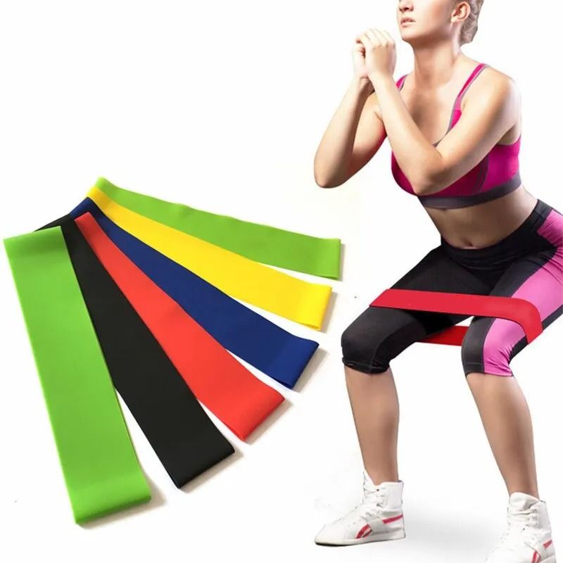 Yoga Resistance Belt Set 5 Piece Elastic Exercise Bands