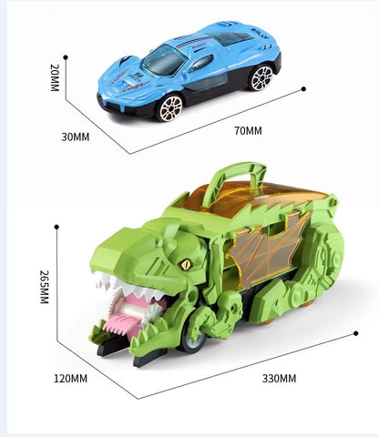 DinoDevour T Rex Transport Car Toy With Alloy Racers 4