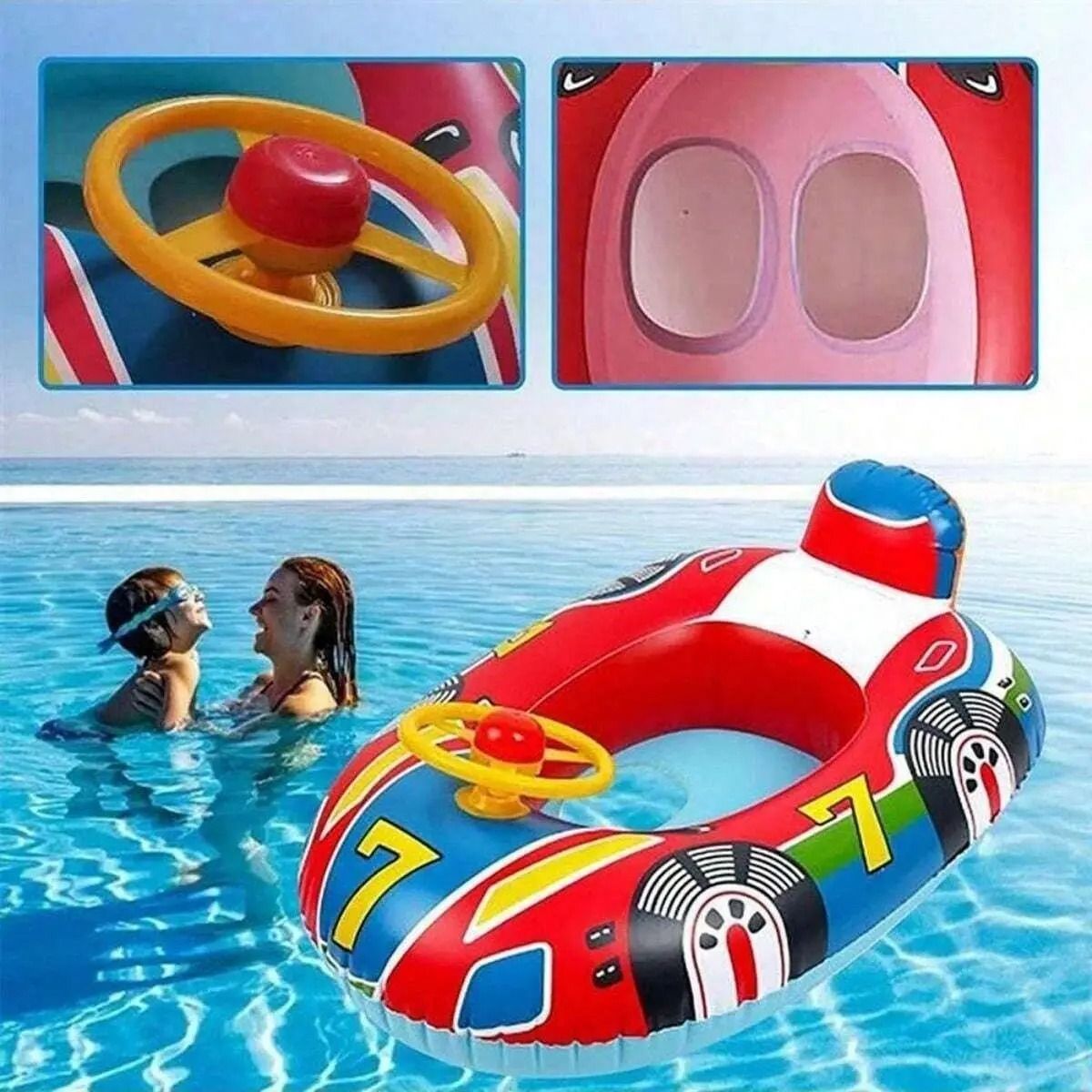 Baby Swimming Pool Float Car Design Inflatable Toddler Swim Ring 1
