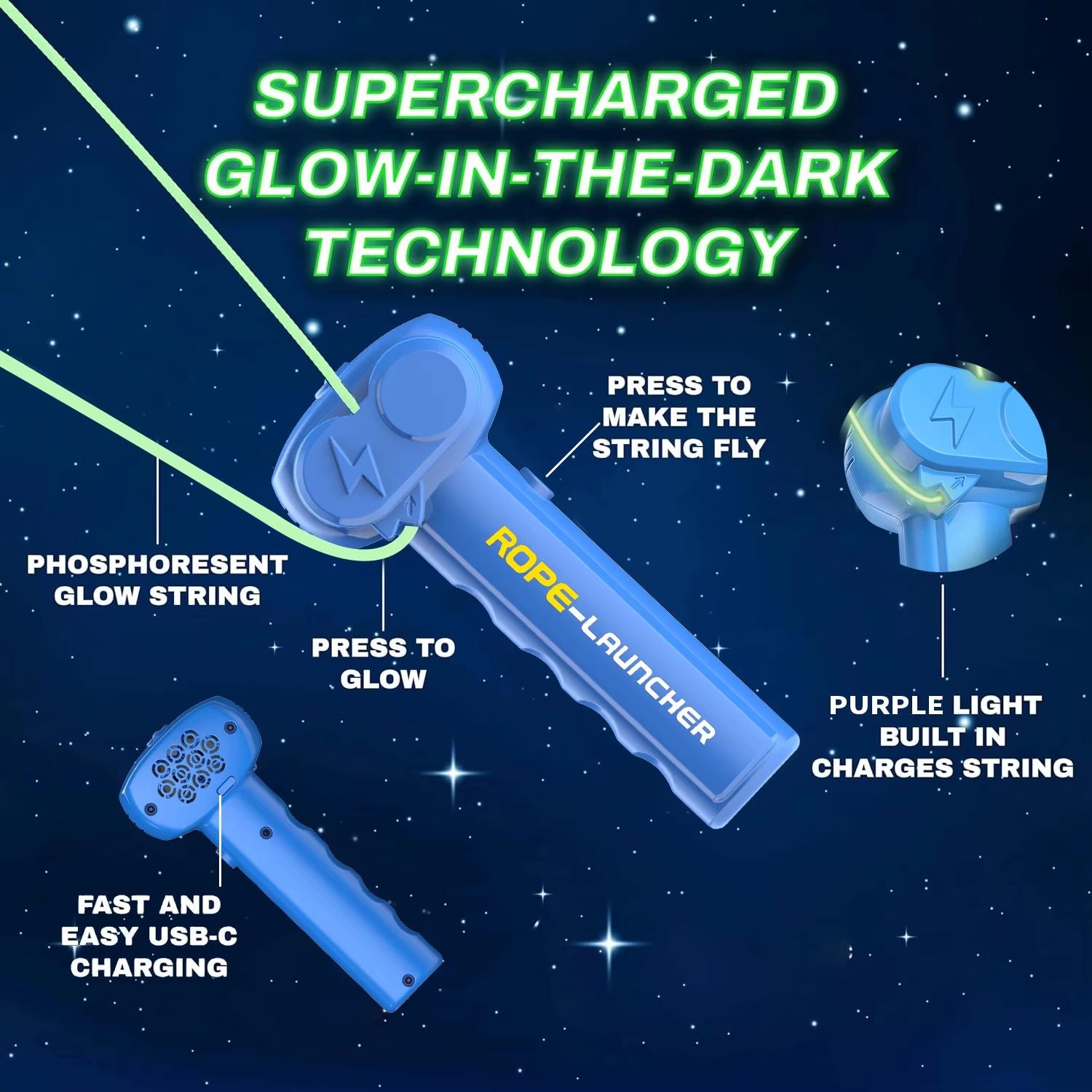GlowGlow Rope Launcher Light Up Toy For Families And Pets 1