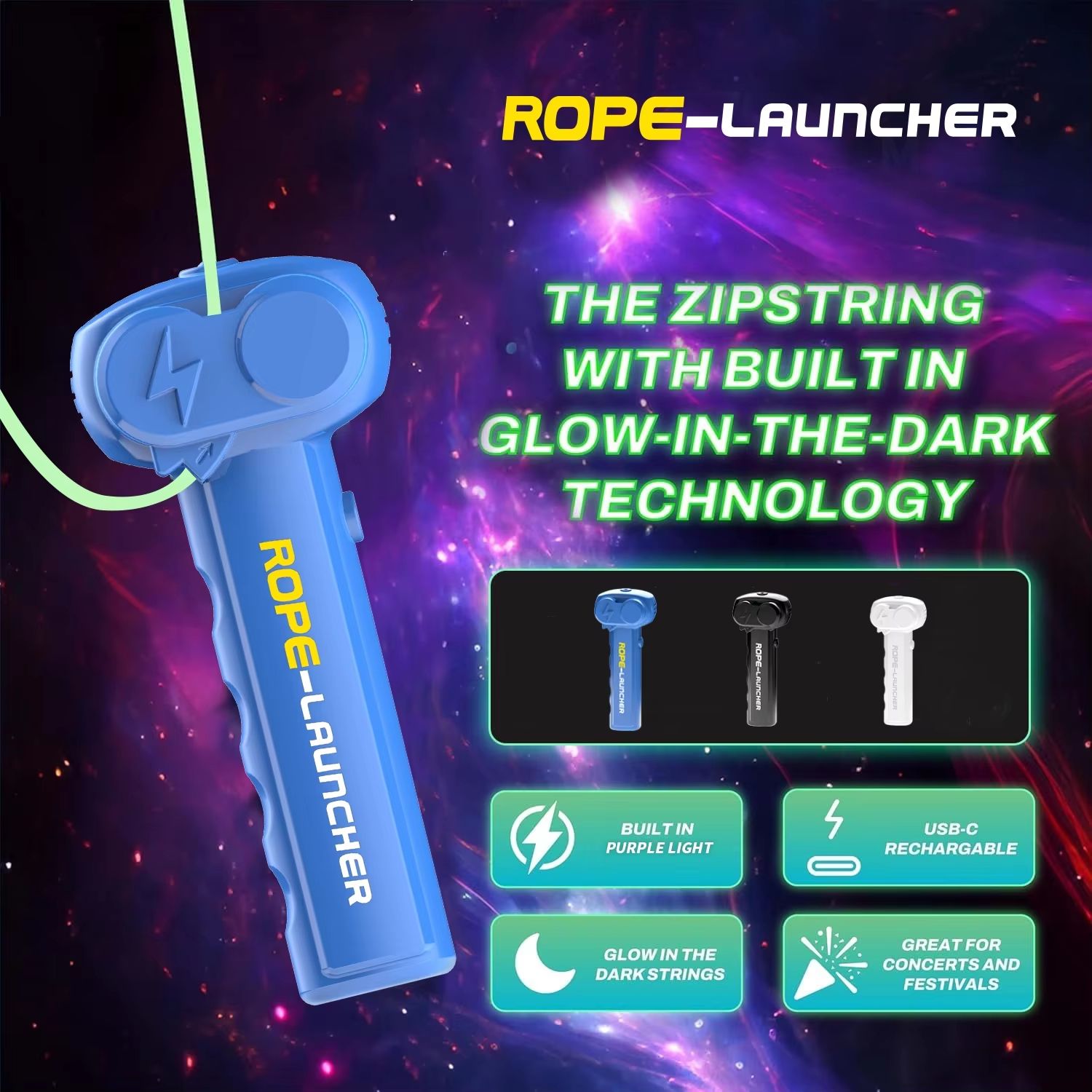 GlowGlow Rope Launcher Light Up Toy For Families And Pets 3