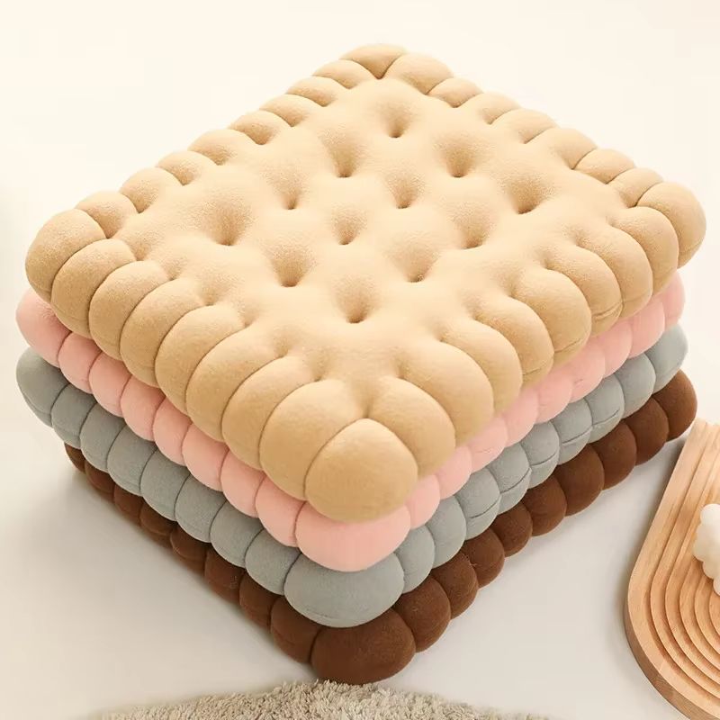 Biscuit Cookie Plush Cushion Soft Seat Pad Tatami Floor Chair and Sofa Pillow