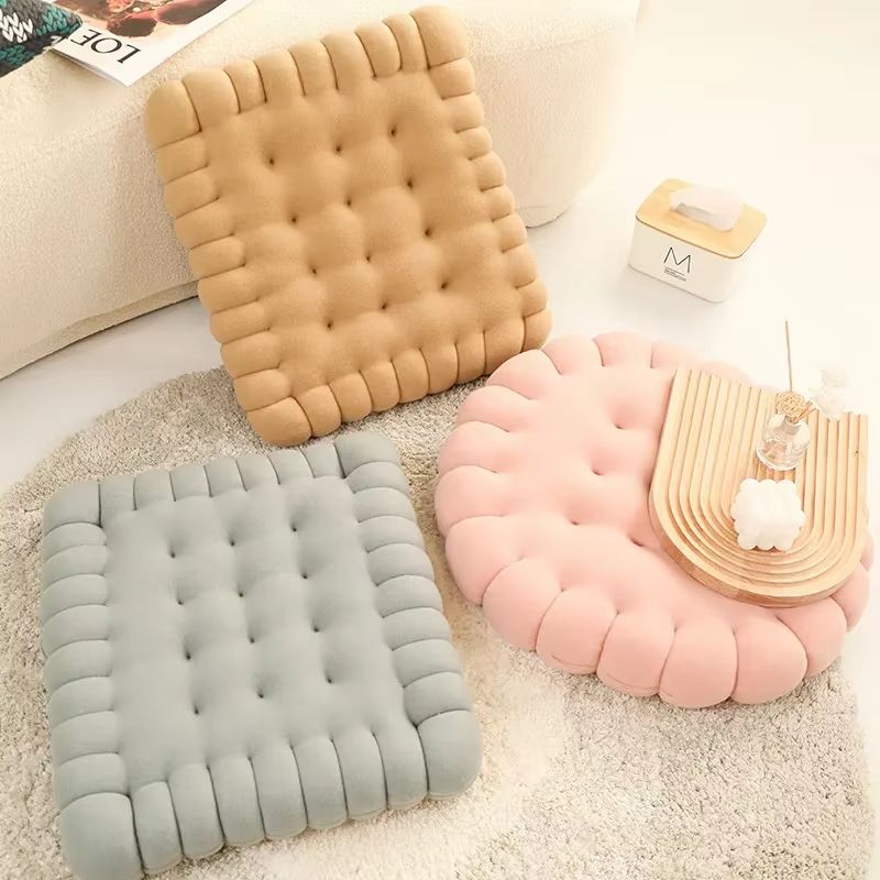 Biscuit Cookie Plush Cushion Soft Seat Pad Tatami Floor Chair And Sofa Pillow 2