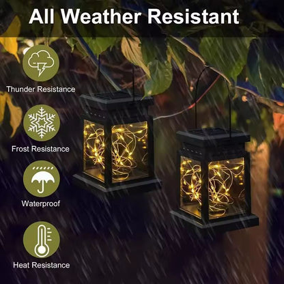 SunGlow Eco Solar Hanging Lanterns  Outdoor Solar String Lights Set 2