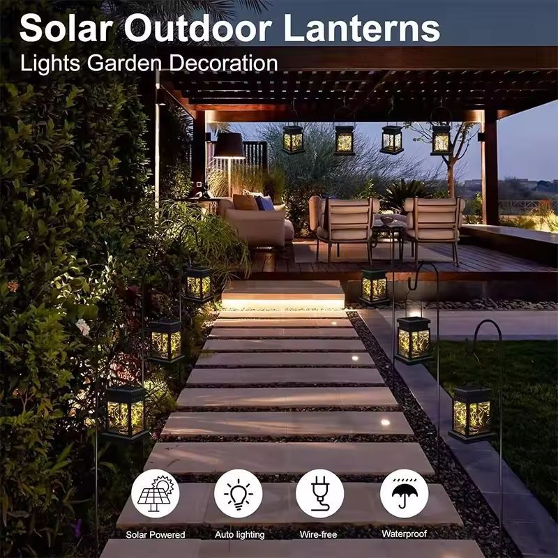 SunGlow Eco Solar Hanging Lanterns  Outdoor Solar String Lights Set 3