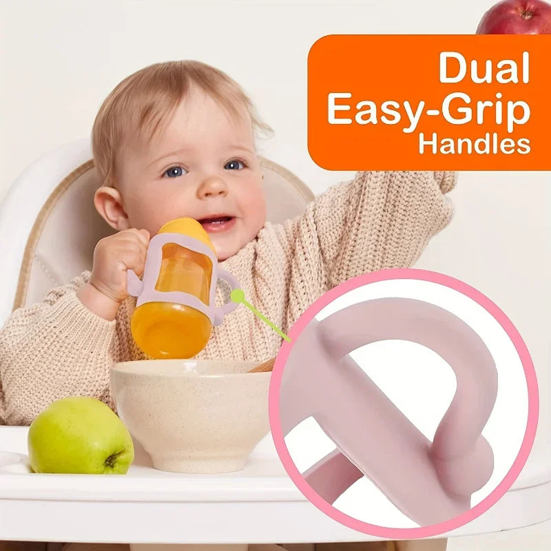 Silicone Bottle Handle for Narrow Baby Bottles, BPA-free Soft Silicone, Easy Grip Handle, Can Accommodate Most Bottles