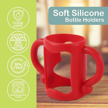 Silicone Bottle Handle for Narrow Baby Bottles, BPA-free Soft Silicone, Easy Grip Handle, Can Accommodate Most Bottles