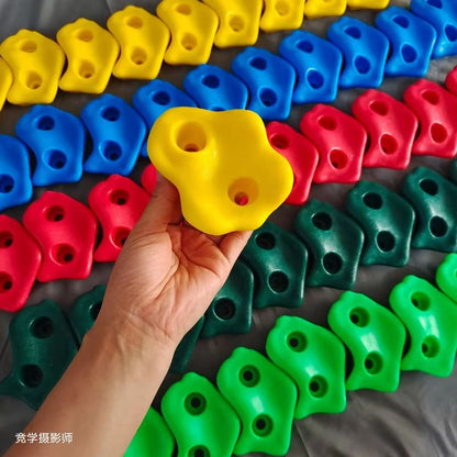 Kids Rock Climbing Wall Holds Set 10 Piece Plastic Climbing Stones For Indoor And Outdoor Play 1