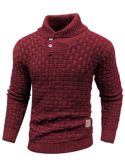 Mens Knitted Sweater Casual Crew Neck Warm Long Sleeve Comfortable Pullover Textured Ribbed Edge To 9
