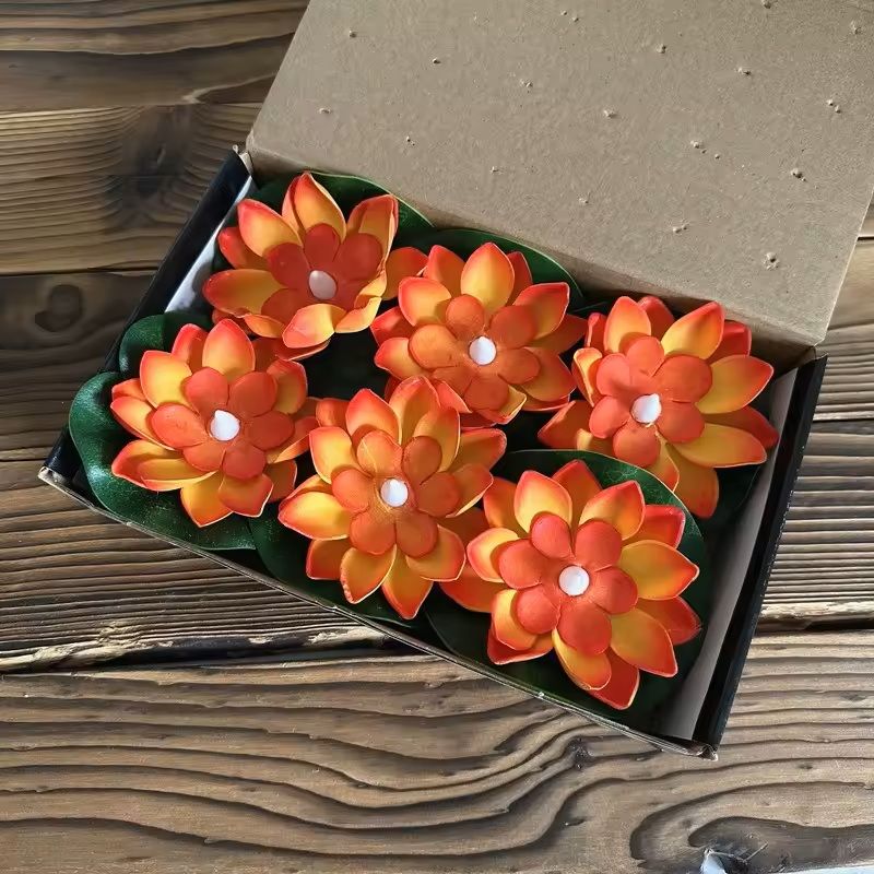 LED Lotus Floating Night Lamp Water Sensor Flower Light For Garden Ponds Tanks  Festive Party Decor 10