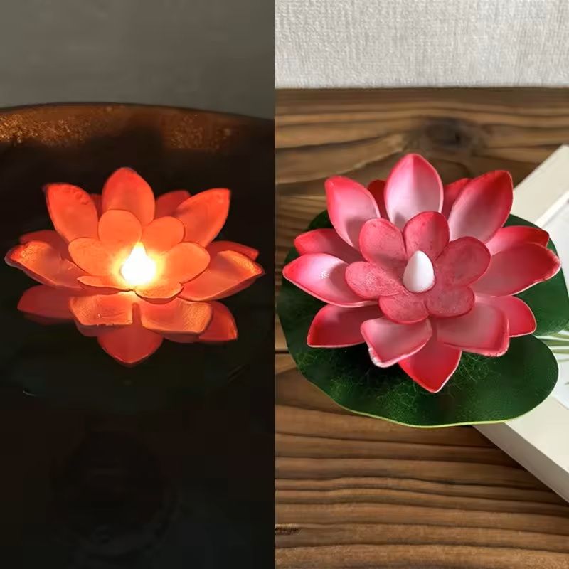 LED Lotus Floating Night Lamp Water Sensor Flower Light For Garden Ponds Tanks  Festive Party Decor 9