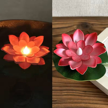 LED Lotus Floating Night Lamp Water Sensor Flower Light For Garden Ponds Tanks  Festive Party Decor 9