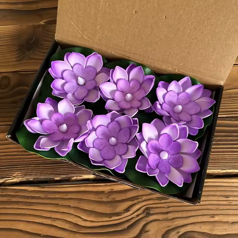 LED Lotus Floating Night Lamp Water Sensor Flower Light For Garden Ponds Tanks  Festive Party Decor 12