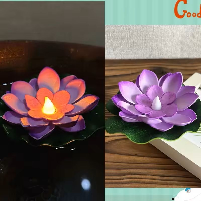 LED Lotus Floating Night Lamp Water Sensor Flower Light For Garden Ponds Tanks  Festive Party Decor 13