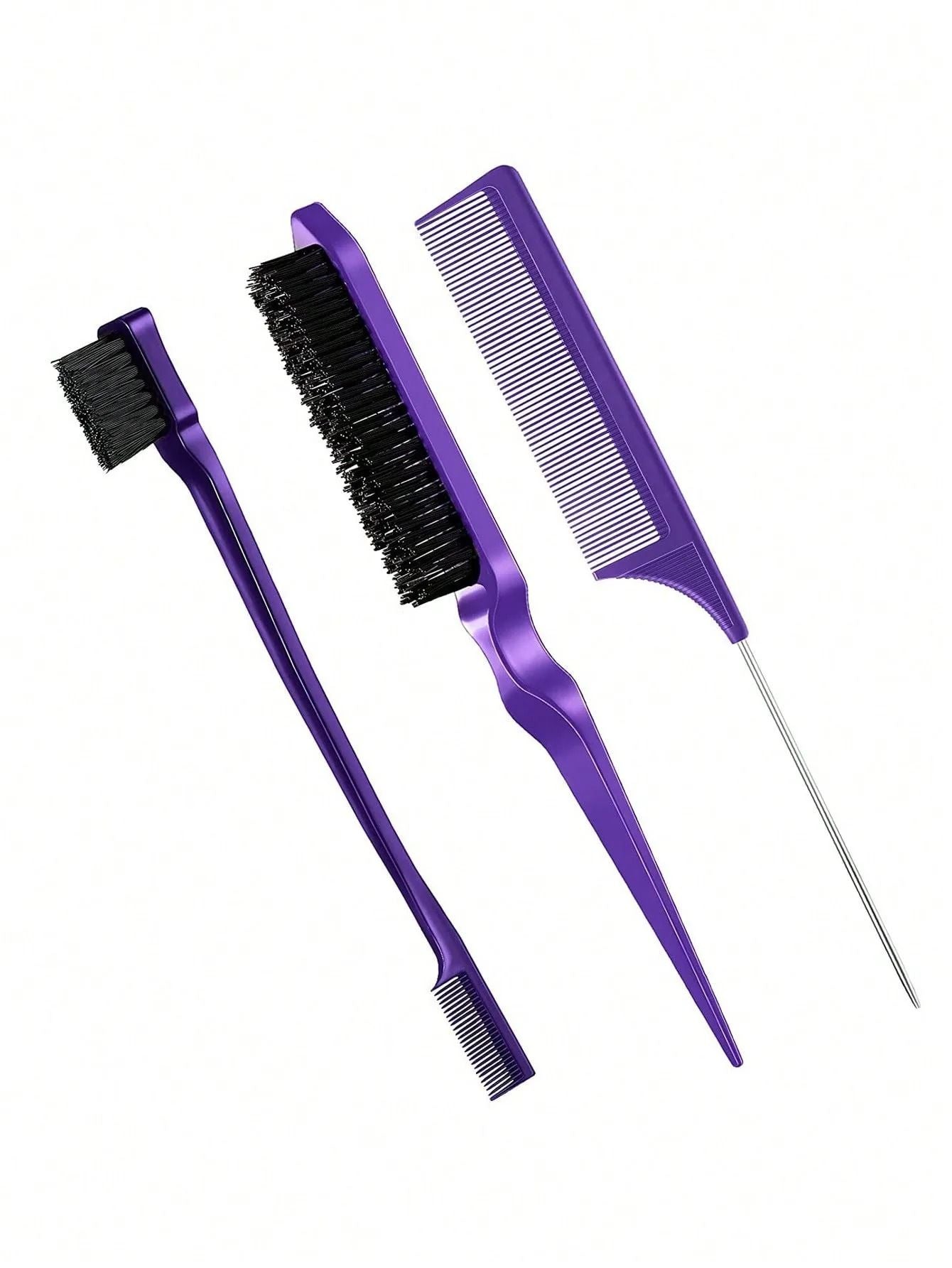 Styling Comb Set With Edge Brush And Tail Comb For Hair And Wig Care 2