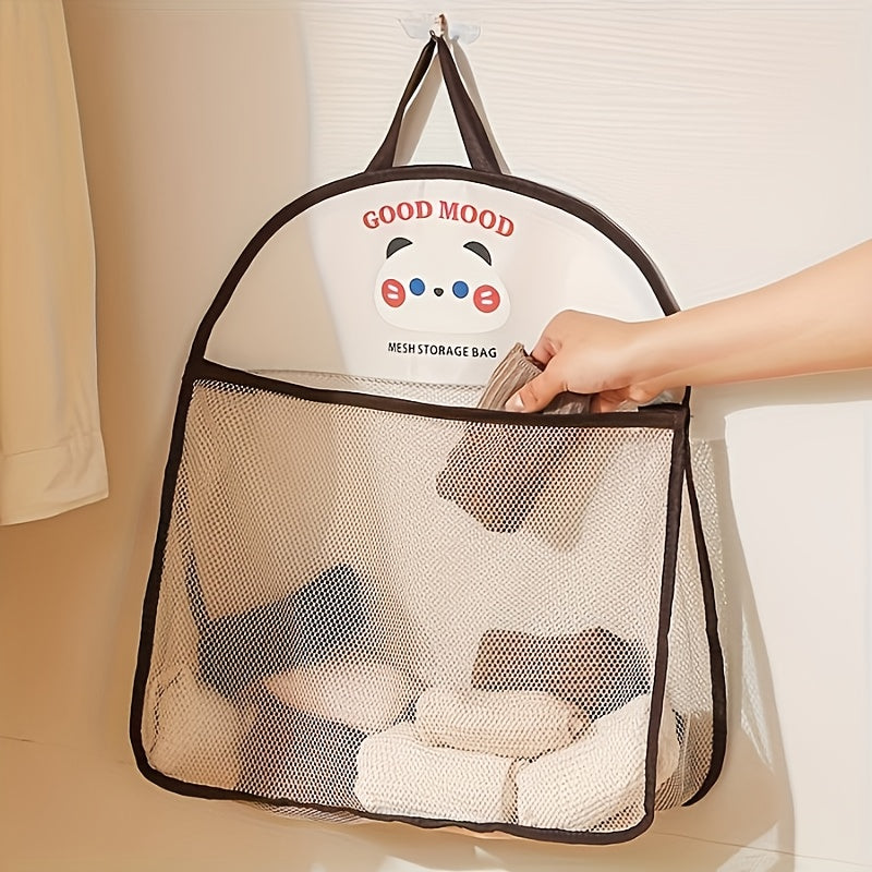 Hanging Mesh Storage Bag Wall Mounted Laundry, Organizer Pouch for Underwear Socks Sorting