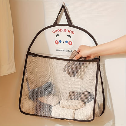Hanging Mesh Storage Bag Wall Mounted Laundry, Organizer Pouch for Underwear Socks Sorting