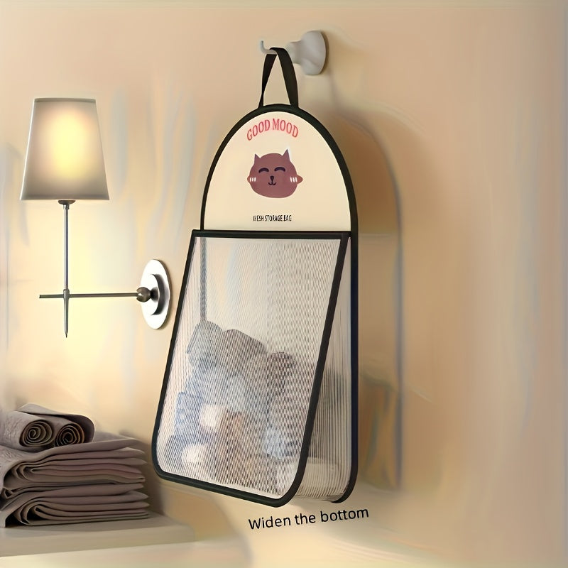 Hanging Mesh Storage Bag Wall Mounted Laundry Organizer Pouch For Underwear Socks Sorting 2