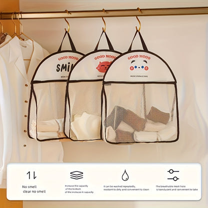 Hanging Mesh Storage Bag Wall Mounted Laundry Organizer Pouch For Underwear Socks Sorting 3