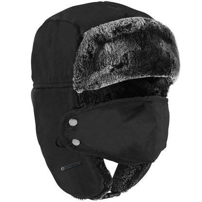 Mens Winter Trapper Pilot Ushanka Hat With Windproof Mask For Hunting And Skiing Hat For Men Women 2